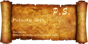 Pulszky Solt névjegykártya